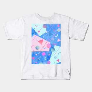 80s pop retro memphis BLUE Kids T-Shirt